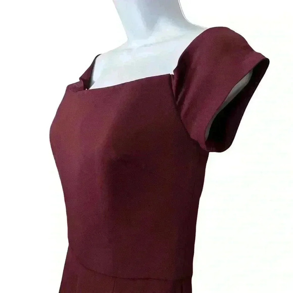 Amsale Eden Dress Size 6 In Ruby (Burgundy Red Shade) Bridesmaid BHLDN Maxi - Picture 5 of 13